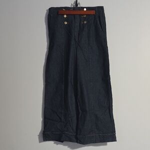 Zara Dark Wash Wide Leg High Rise Jeans Size Medium